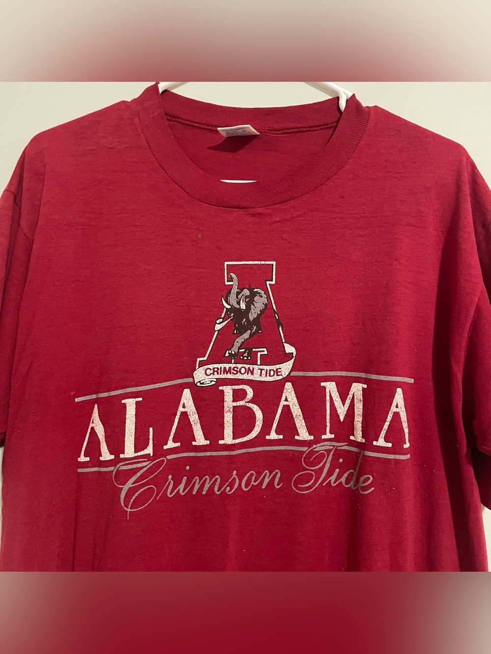 Vintage Alabama Crimson Tide Jerzees Single Stitch 80s Graphic Tee Size L/XL